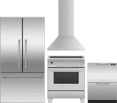 4 Piece Package Includes Refrigerator, Range, Hood And Dishwasher